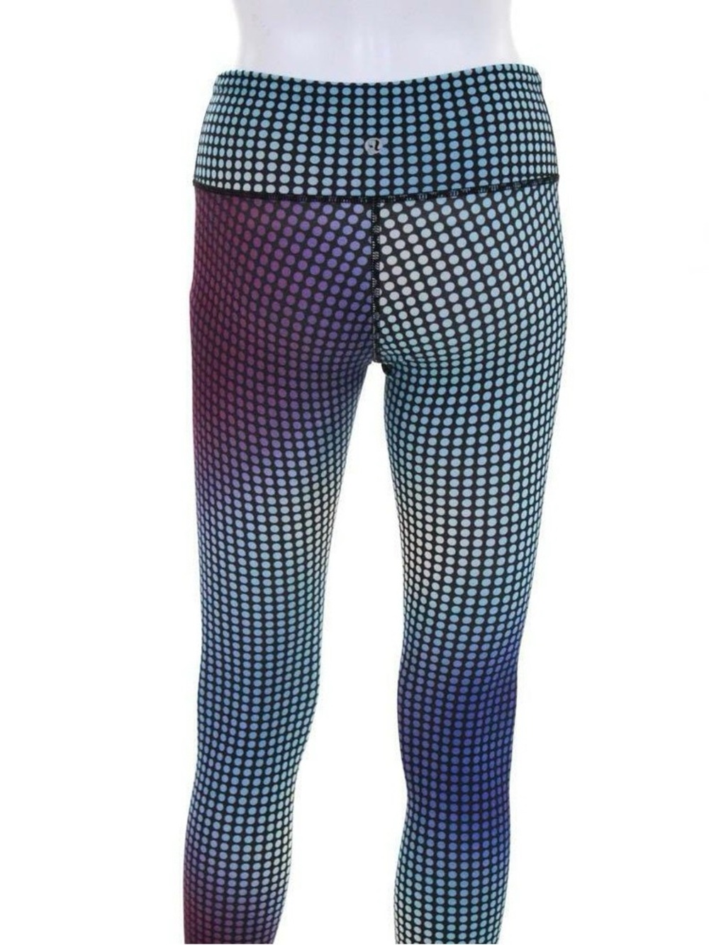 Lululemon Wunder Under Pant III Cosmic Dot White Multi BLack Polka Ombre Blue 6